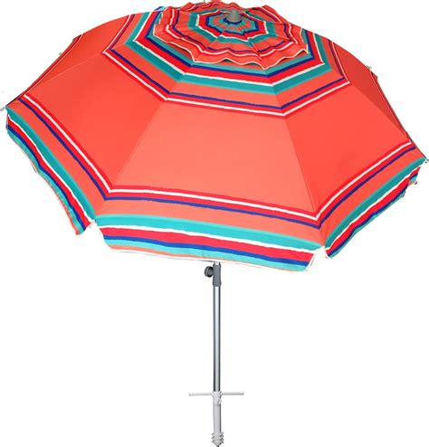 Beach umbrella in fuchsia and multicolor 